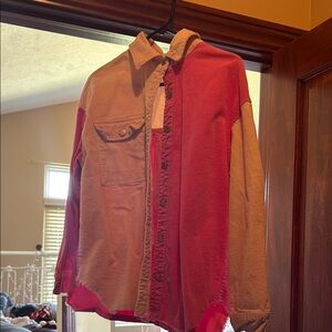 Main Strip Pink and Tan Colorblock Jacket